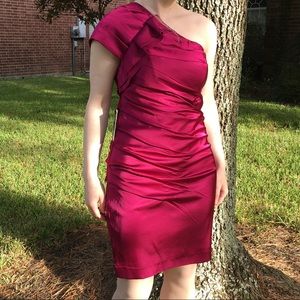 Satin Magenta Minidress